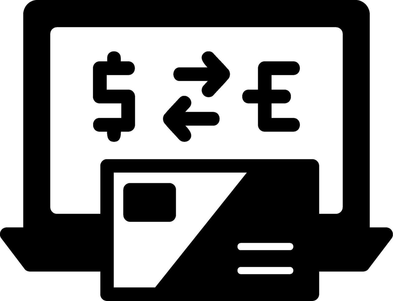 icône de glyphe de change de devises vecteur
