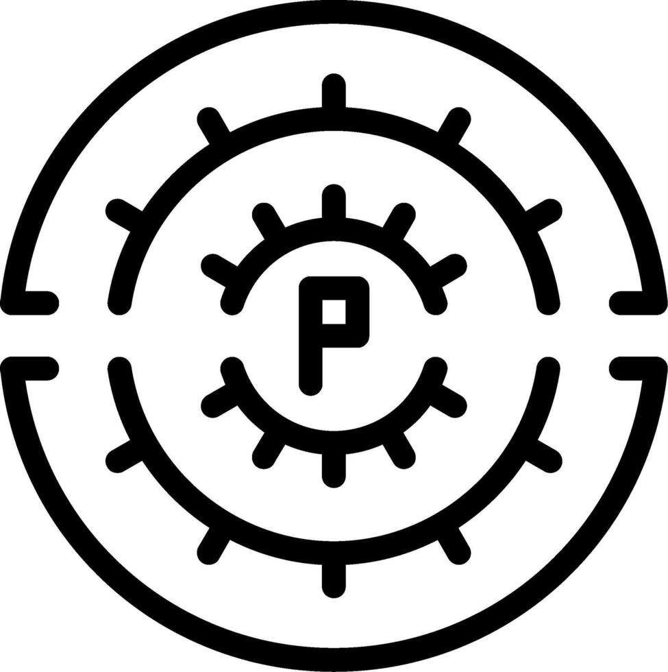 parking cercle ligne icône vecteur