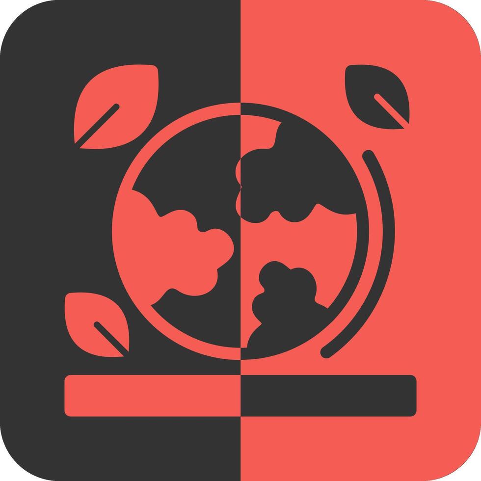 Terre globe rouge inverse icône vecteur