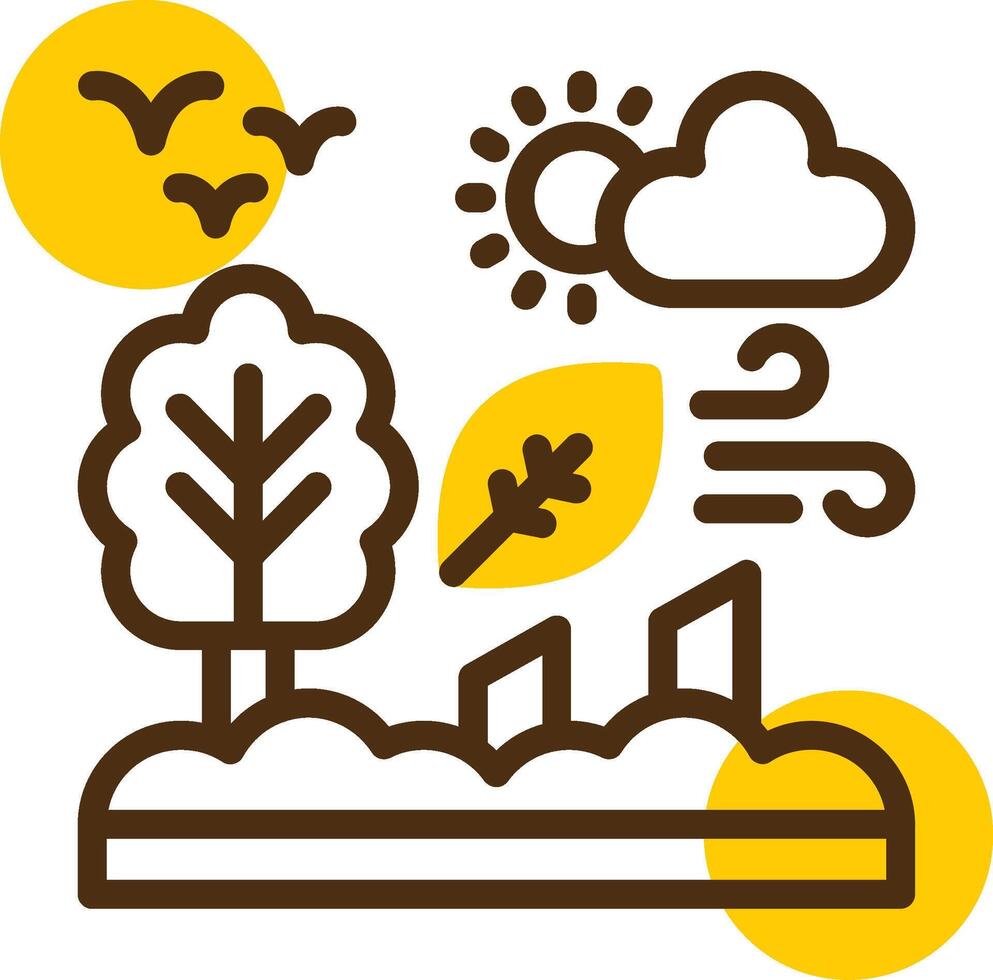 la déforestation Jaune mensonge cercle icône vecteur