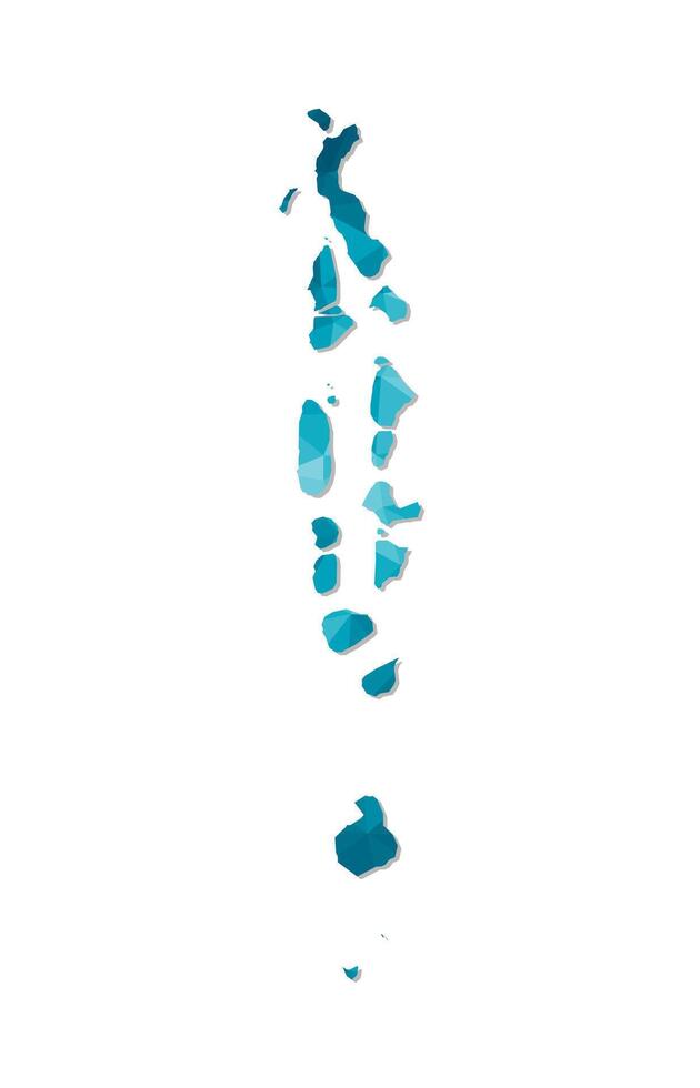 vecteur illustration icône avec simplifié bleu silhouette de république de Maldives carte. polygonal géométrique style, triangulaire formes. blanc Contexte.
