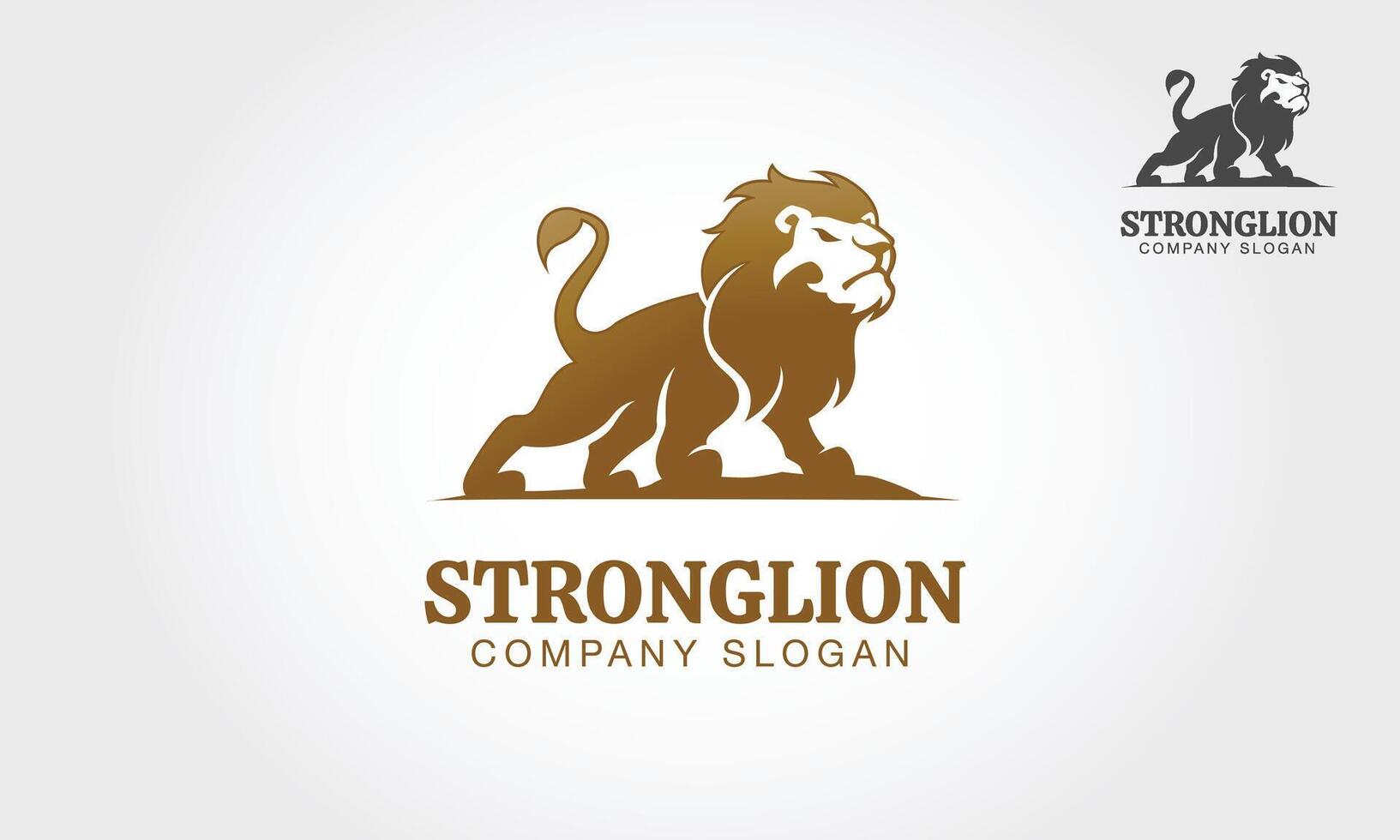 fort Lion vecteur logo modèle. une professionnel logo modèle avec une détaillé silhouette de une lion.