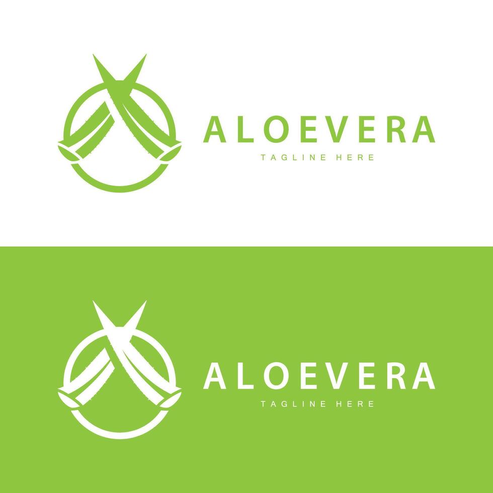 aloès Vera logo cosmétique conception Facile vert plante santé symbole vecteur illustration