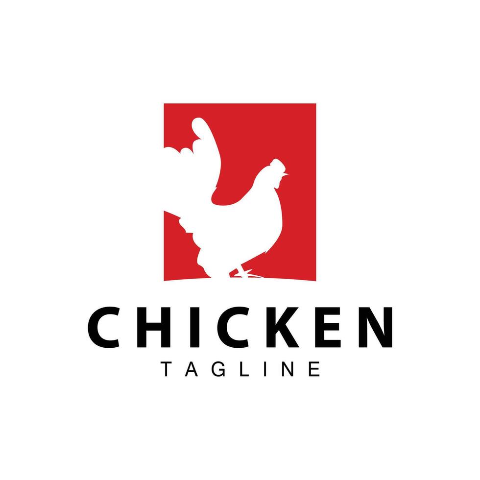 poulet logo ferme animal bétail poulet ferme conception frit poulet restaurant vecteur
