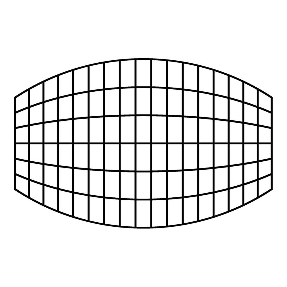 rectangle dans projection la grille à carreaux icône noir Couleur vecteur illustration image plat style