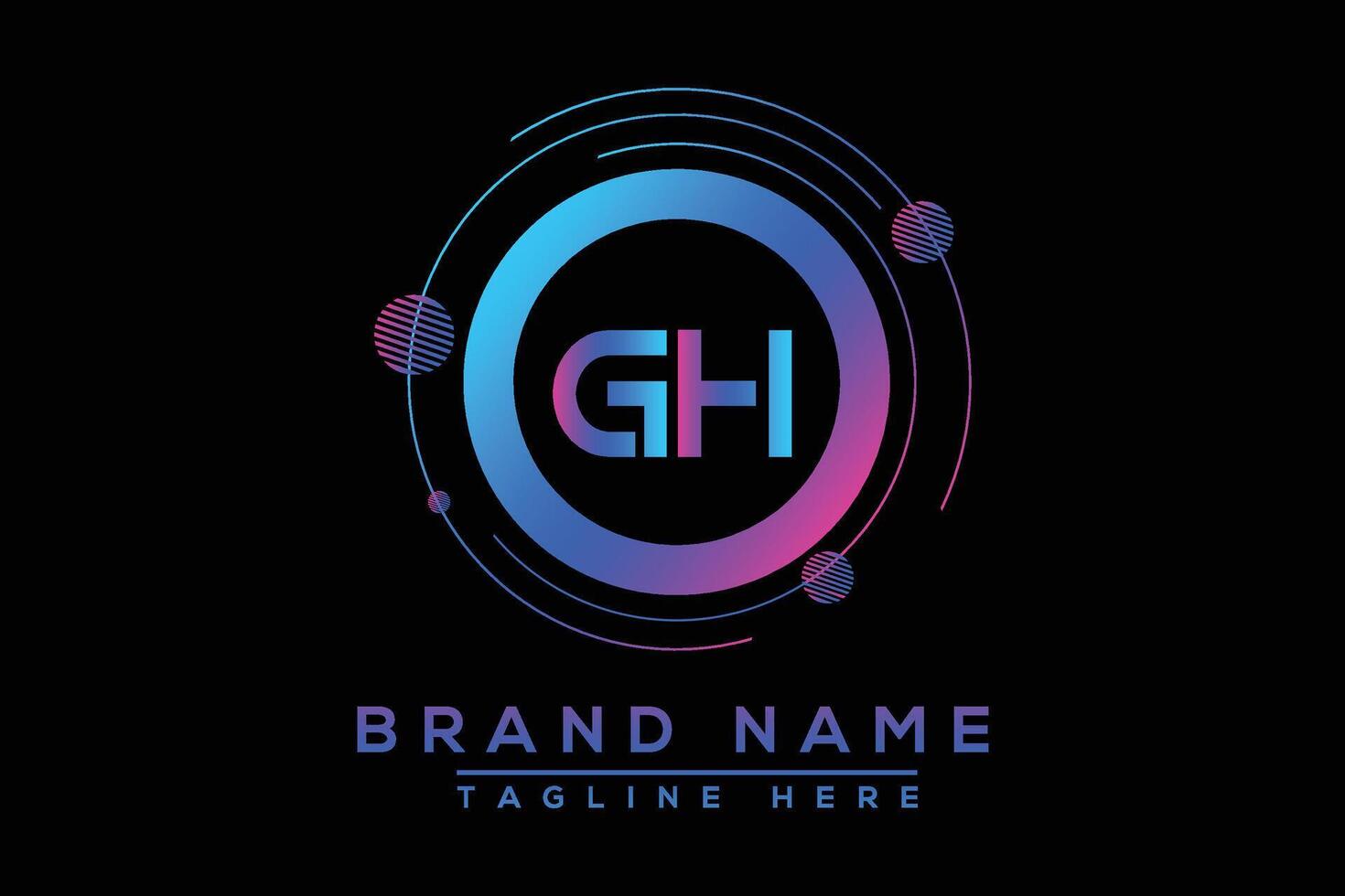gh lettre logo conception. vecteur logo conception pour entreprise.