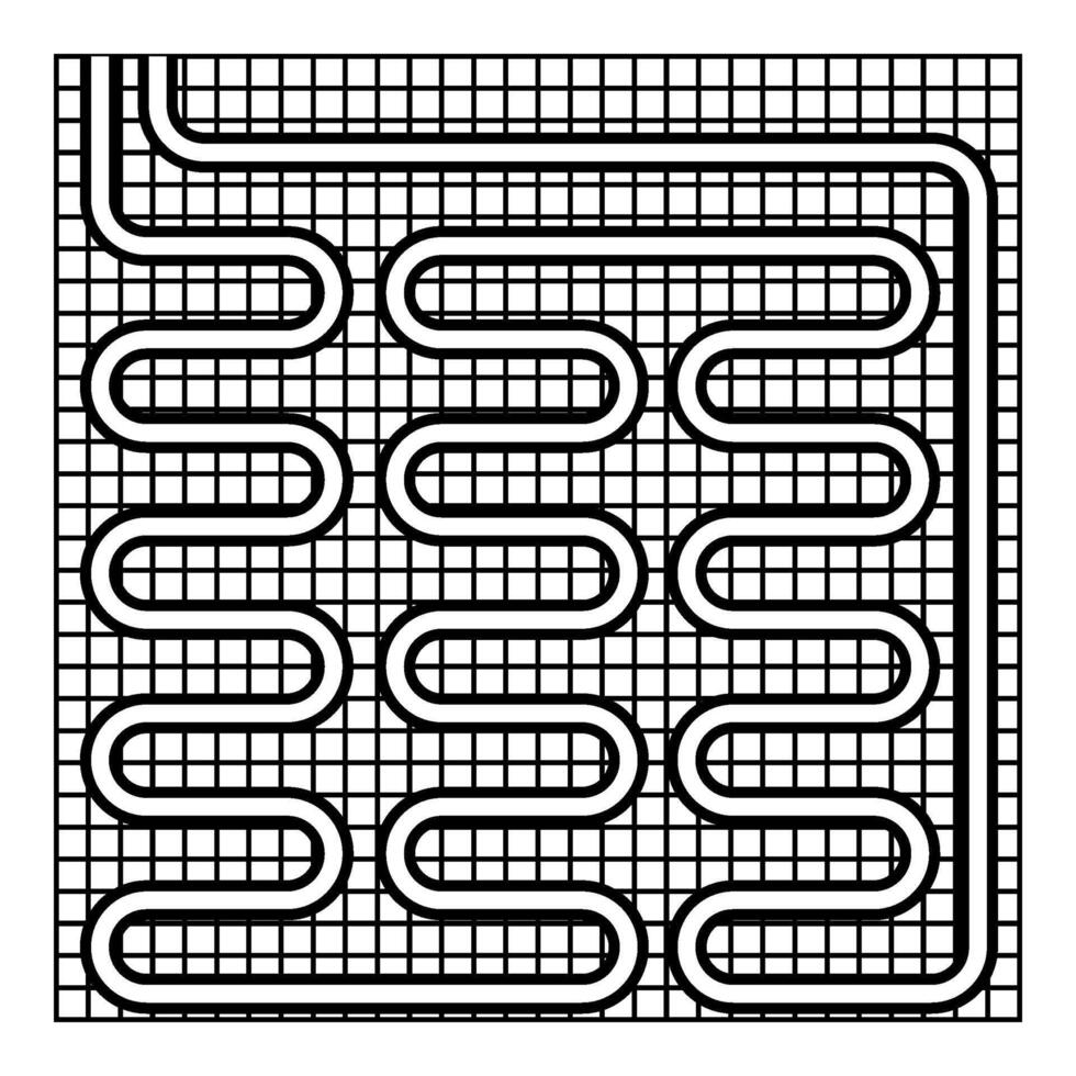 électrique sol chauffage chaud chauffé contour contour ligne icône noir Couleur vecteur illustration image mince plat style