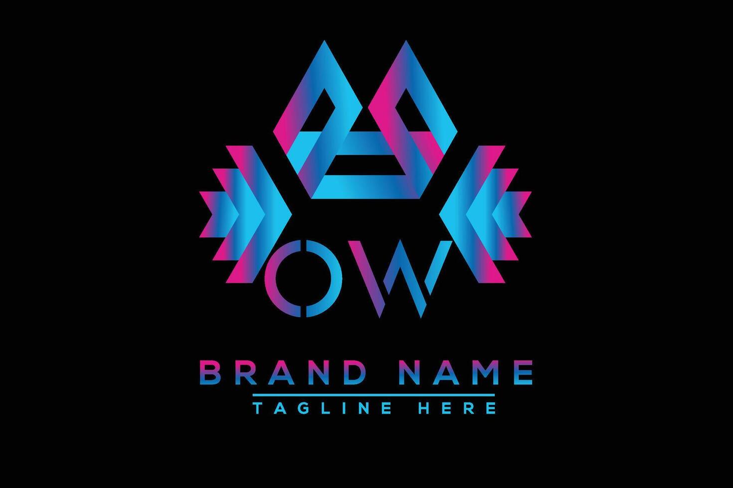 ow lettre logo conception. vecteur logo conception pour entreprise.