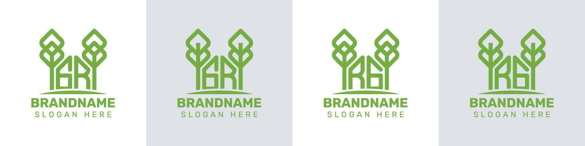 des lettres gr et rg serre logo, pour affaires en relation à plante avec gr ou rg initiales vecteur