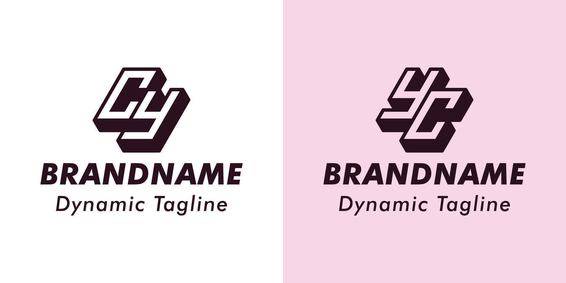 des lettres cy et yc 3d monogramme logo, adapté pour affaires avec cy ou yc initiales vecteur