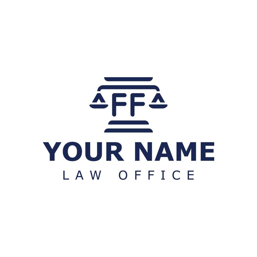 des lettres ff légal logo, adapté pour avocat, juridique, ou Justice avec ff initiales vecteur