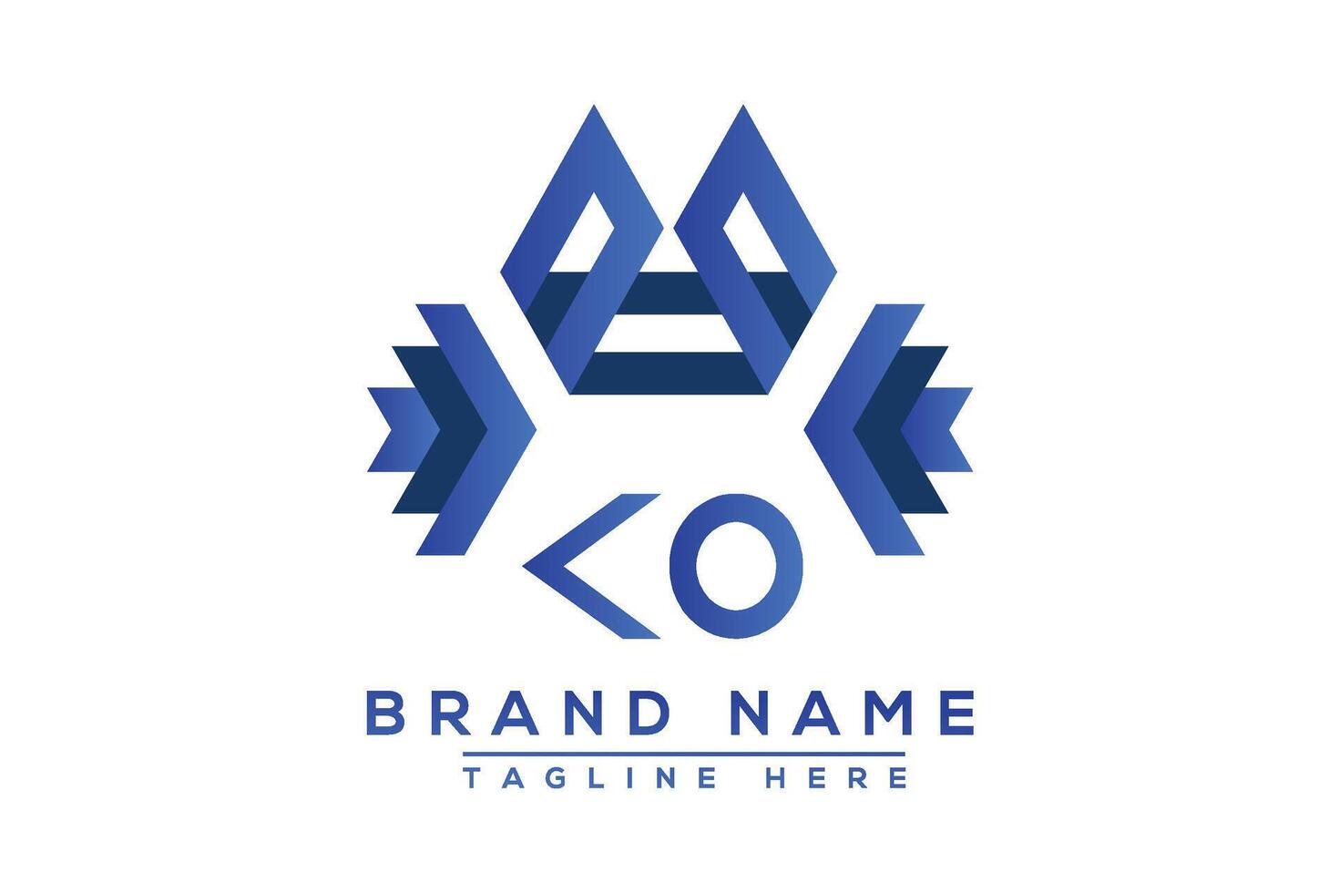 lettre ko bleu logo conception. vecteur logo conception pour entreprise.