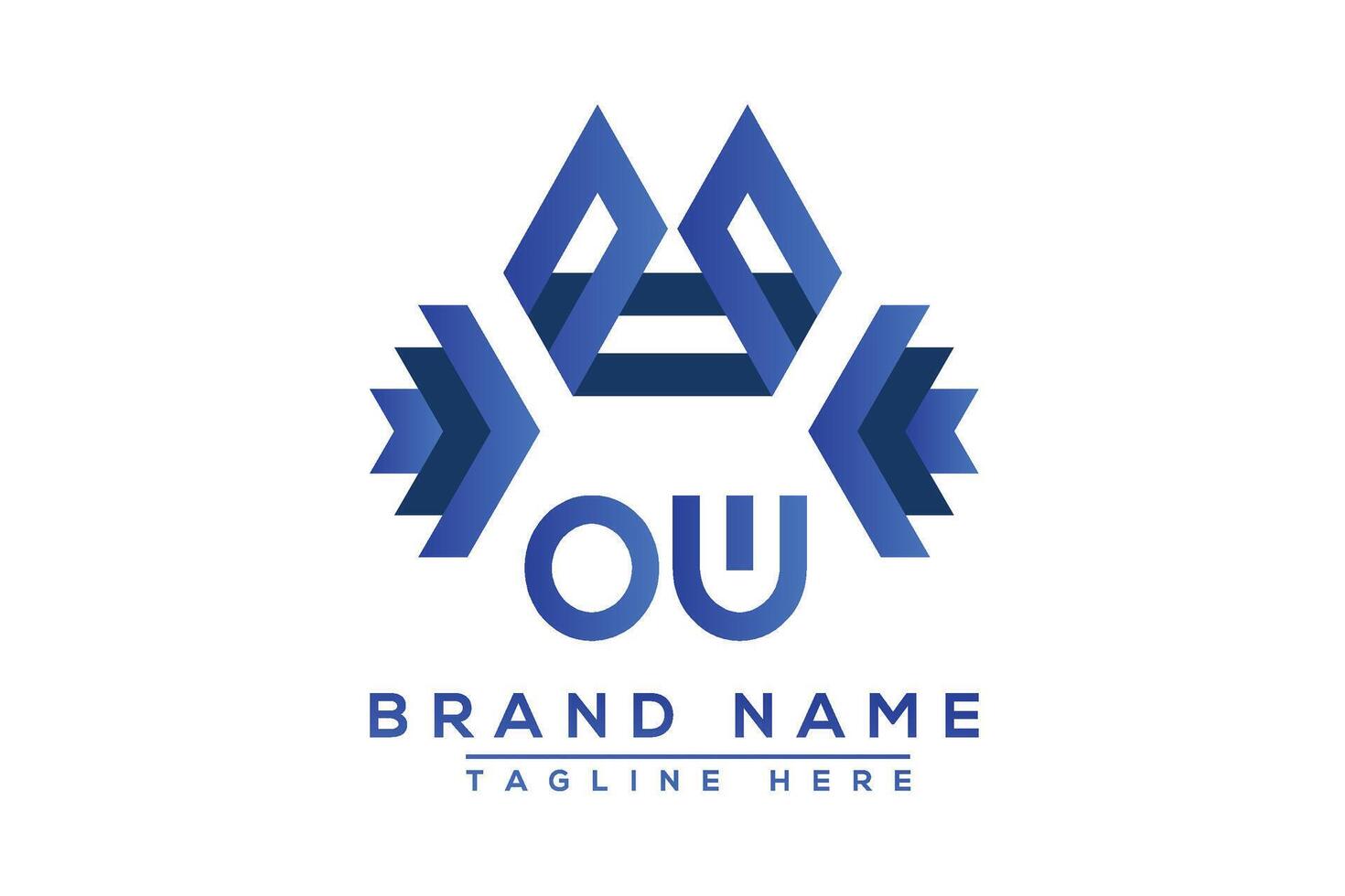 lettre ow bleu logo conception. vecteur logo conception pour entreprise.