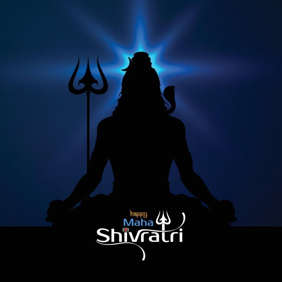 conception de bannière du modèle de festival hindou joyeux maha shivratri. vecteur