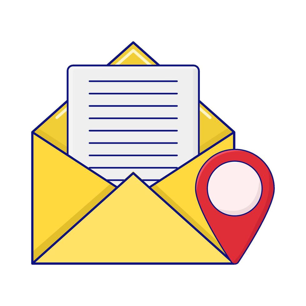 email avec emplacement illustration vecteur