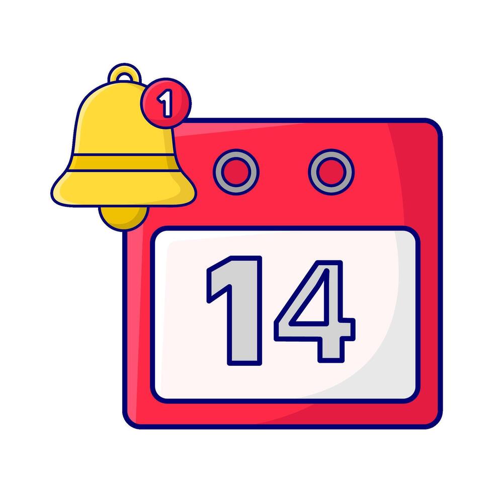 calendrier avec cloche notification illustration vecteur