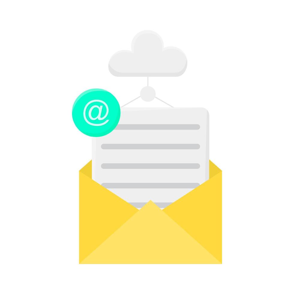 nuage Les données avec email illustration vecteur