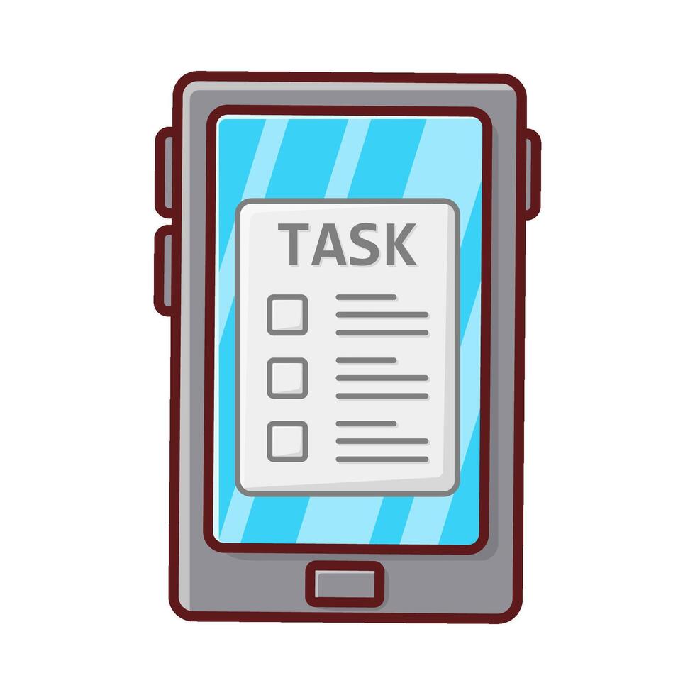 tâche liste dans mobile téléphone illustration vecteur
