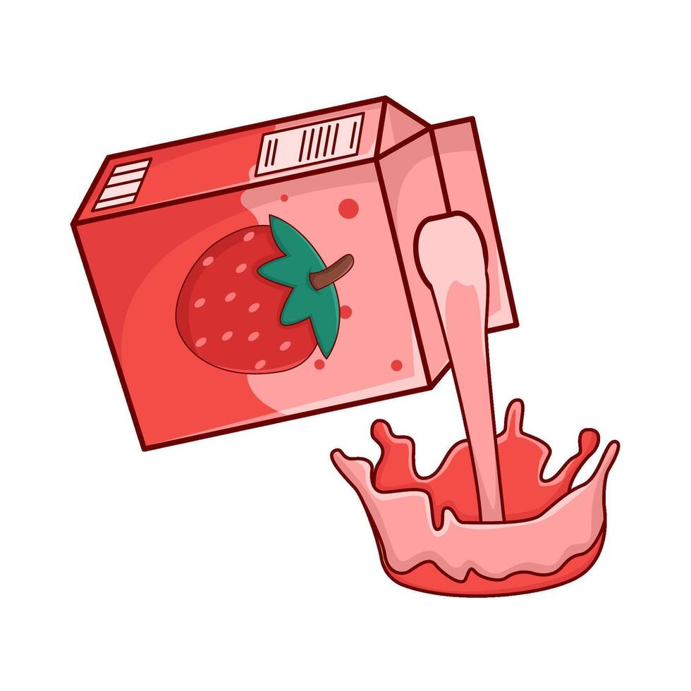 boîte fraise jus illustration vecteur