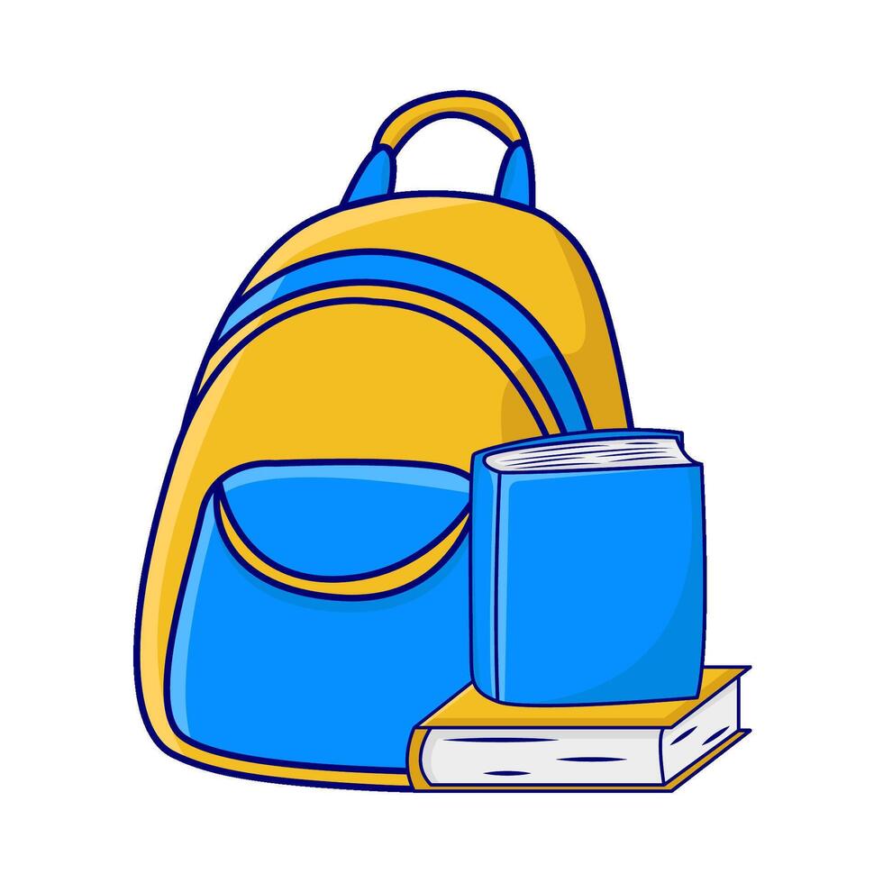 sac à dos école avec livre illustration vecteur