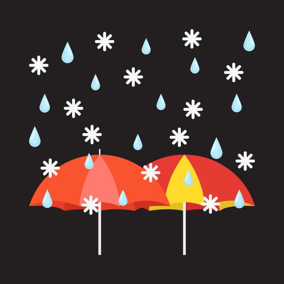 pluie avec parapluie illustration vecteur