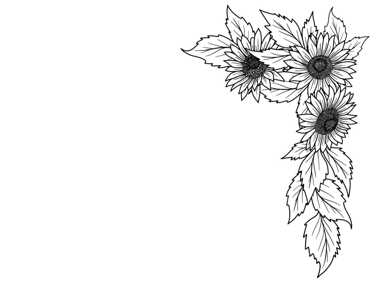 fleur bouquet ligne art illustration vecteur
