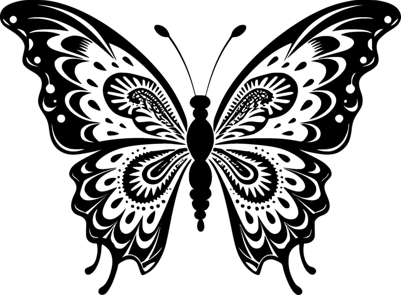 papillon, noir et blanc vecteur illustration