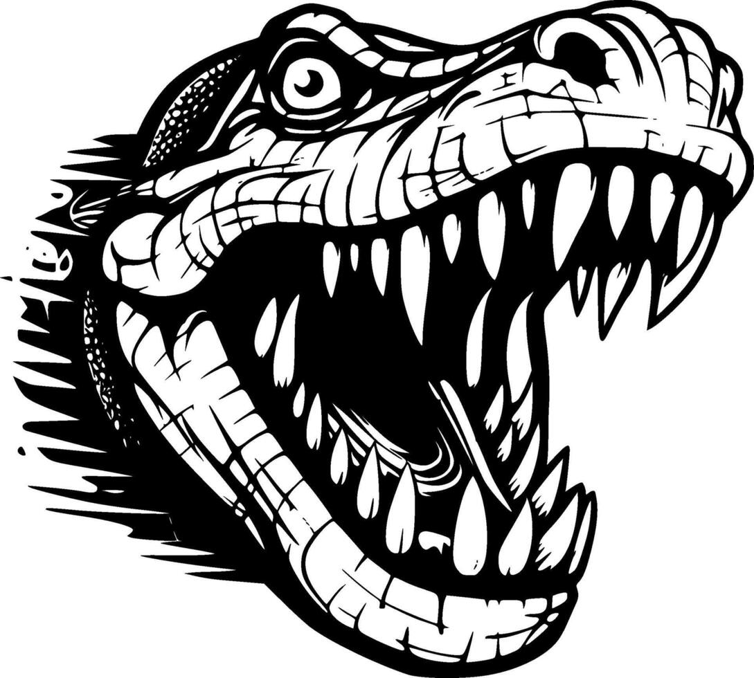 crocodile - noir et blanc isolé icône - vecteur illustration