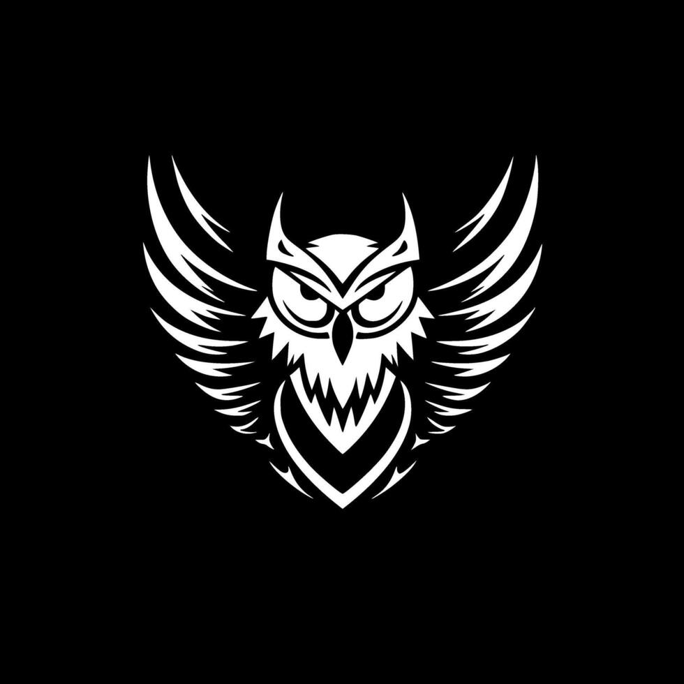 hibou - minimaliste et plat logo - vecteur illustration