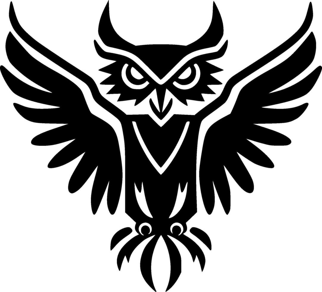 hibou - minimaliste et plat logo - vecteur illustration