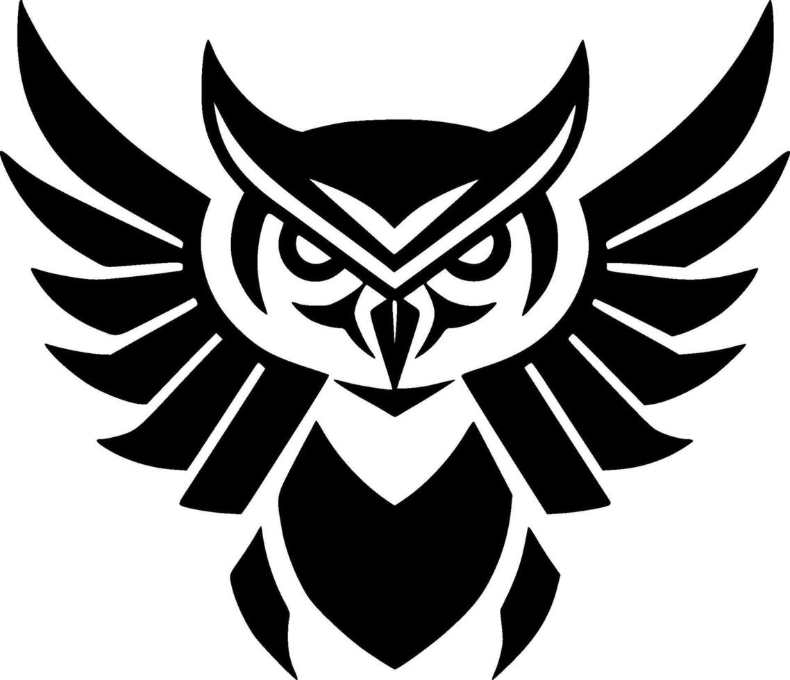 hibou, noir et blanc vecteur illustration