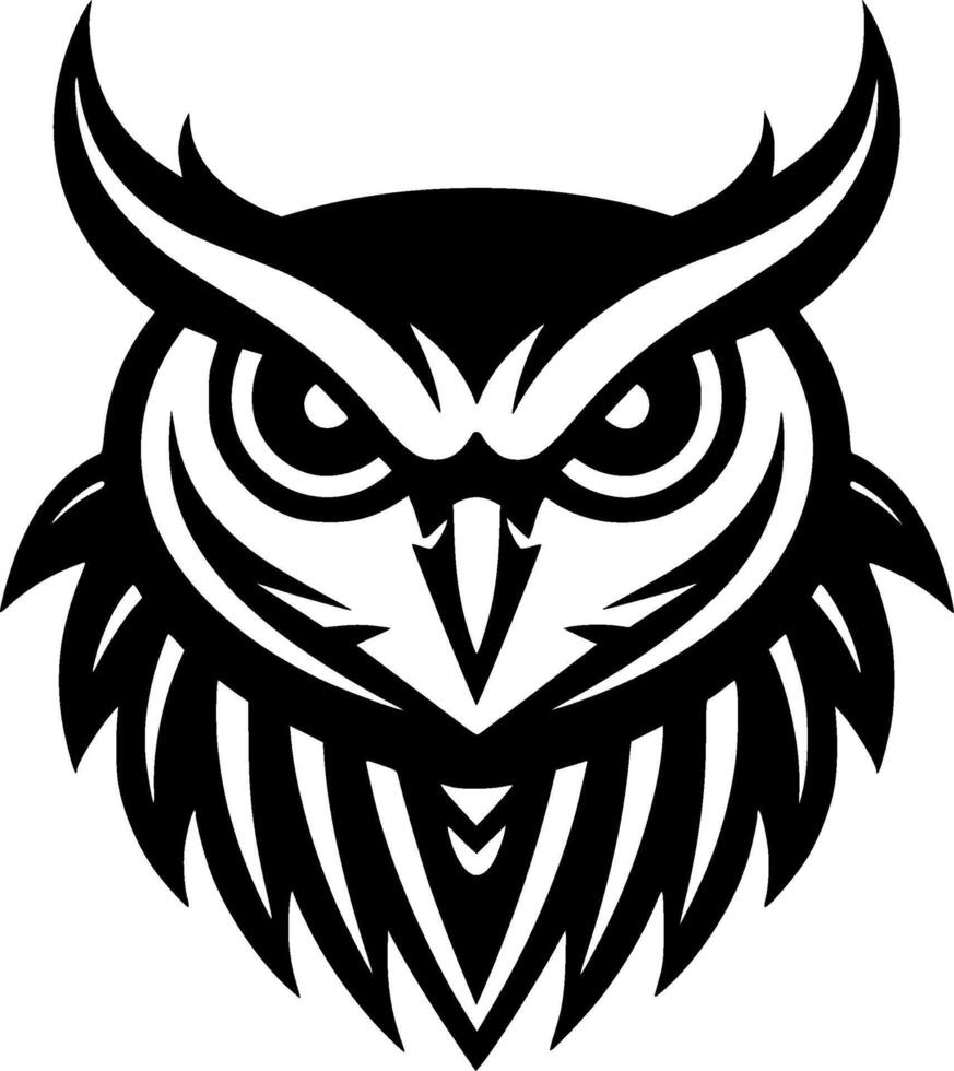 hibou - minimaliste et plat logo - vecteur illustration