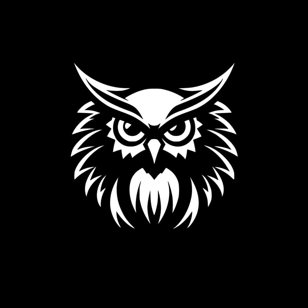 hibou - minimaliste et plat logo - vecteur illustration