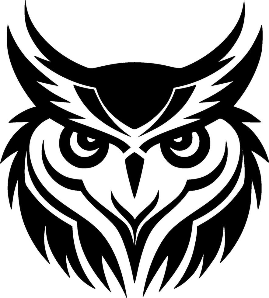 hibou - minimaliste et plat logo - vecteur illustration