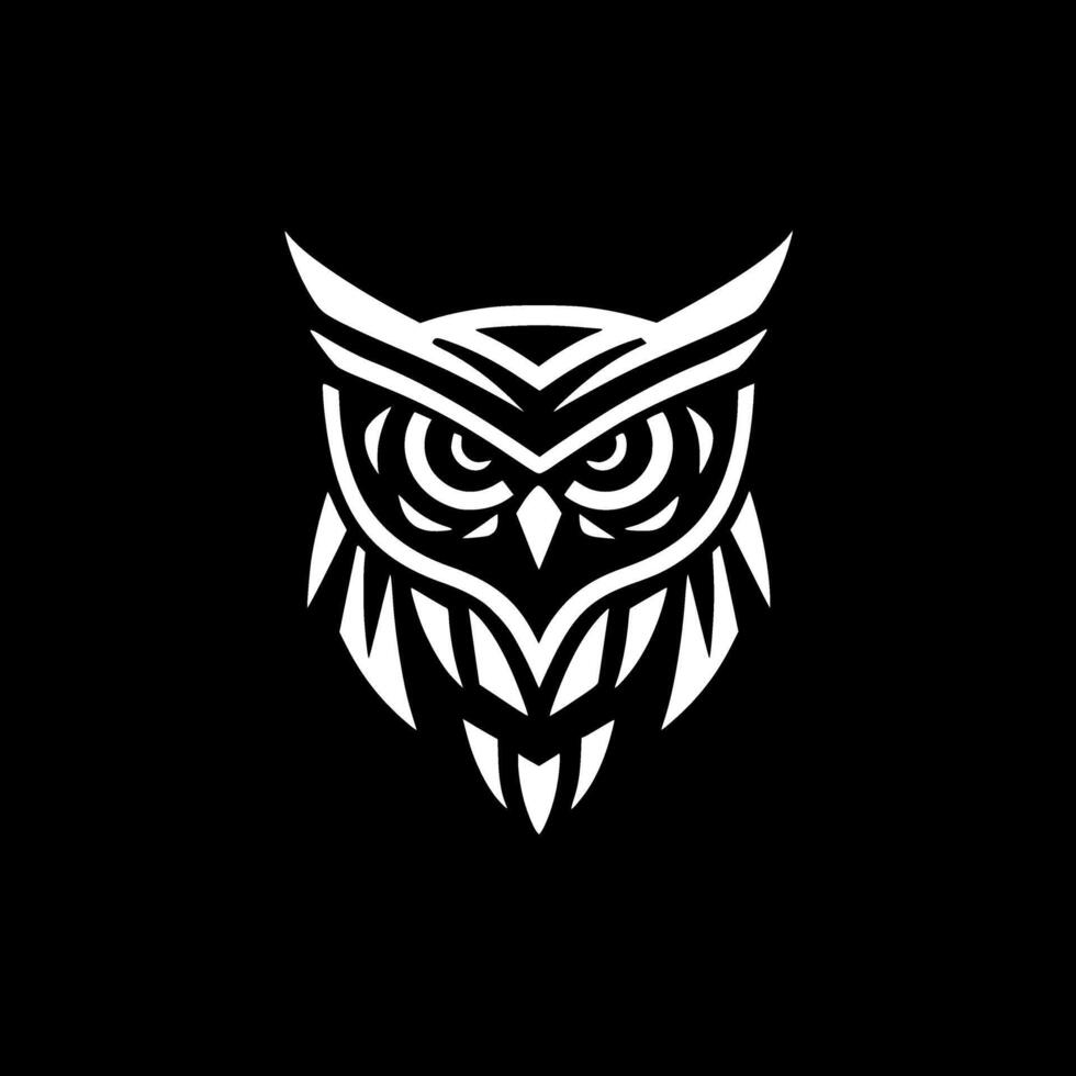 hibou - minimaliste et plat logo - vecteur illustration