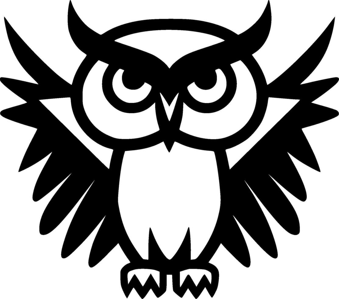 hibou, noir et blanc vecteur illustration