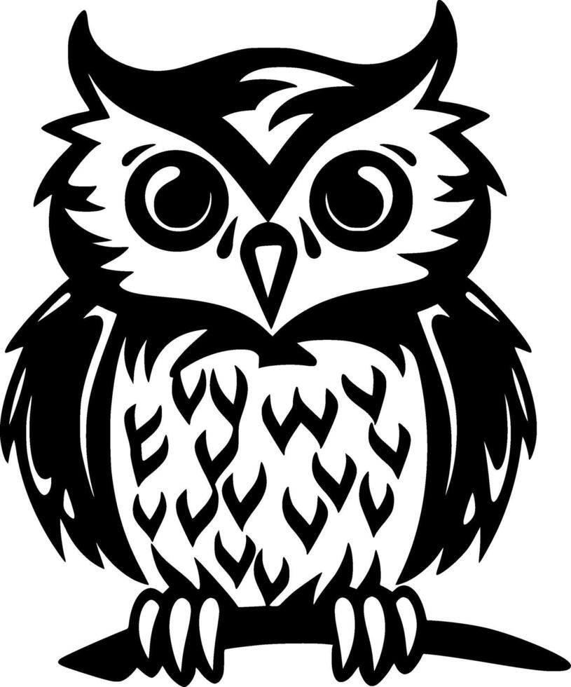 hibou bébé - minimaliste et plat logo - vecteur illustration