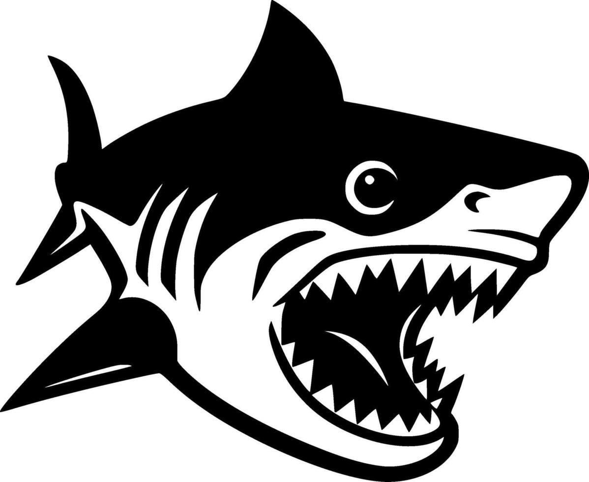 requin - minimaliste et plat logo - vecteur illustration