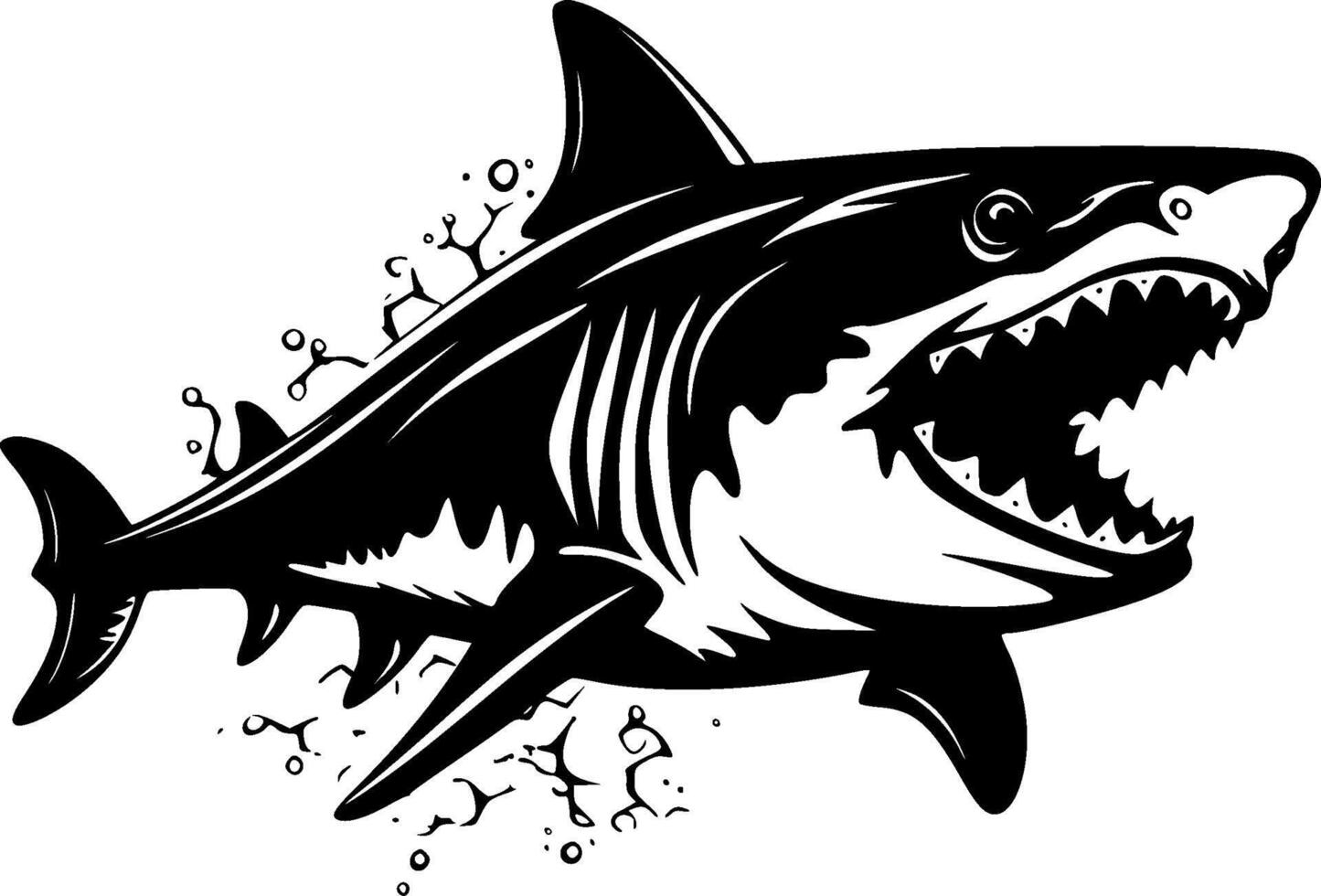 requin - minimaliste et plat logo - vecteur illustration