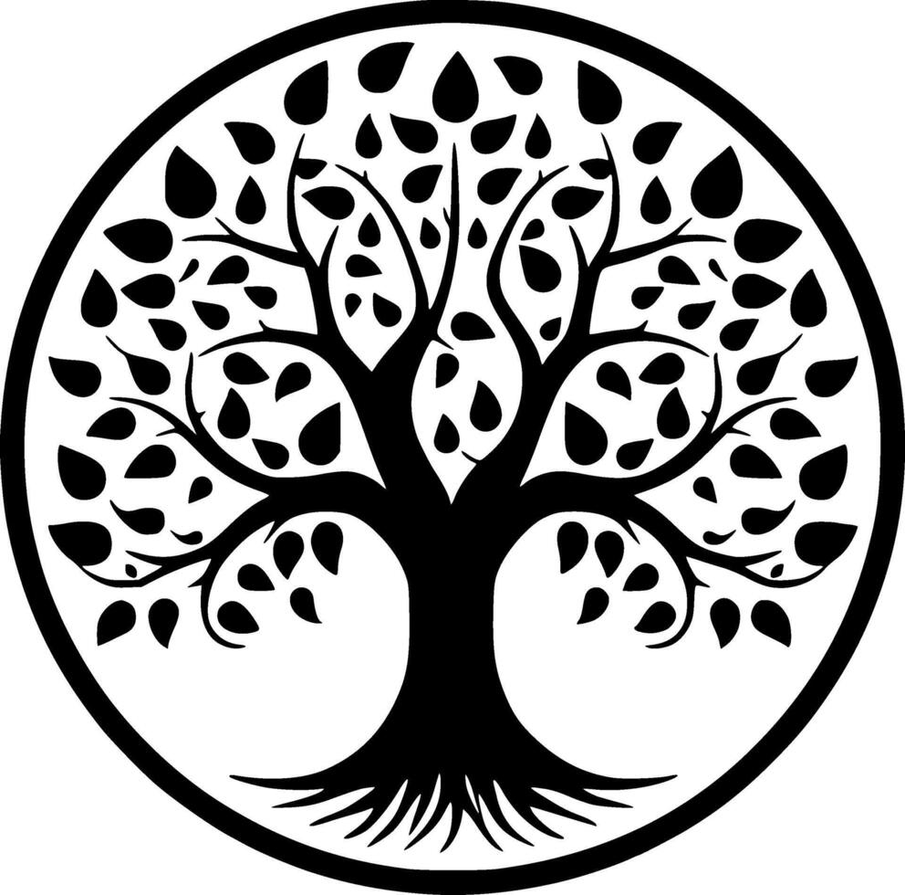 arbre - minimaliste et plat logo - vecteur illustration