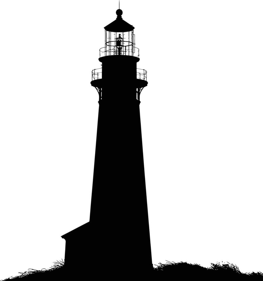 ai généré silhouette phare plein noir Couleur seulement vecteur