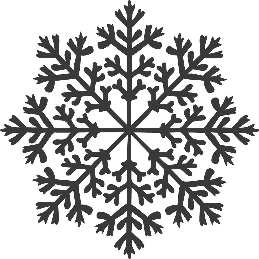 ai généré silhouette mandala fleur flocon de neige en forme de noir Couleur seulement vecteur