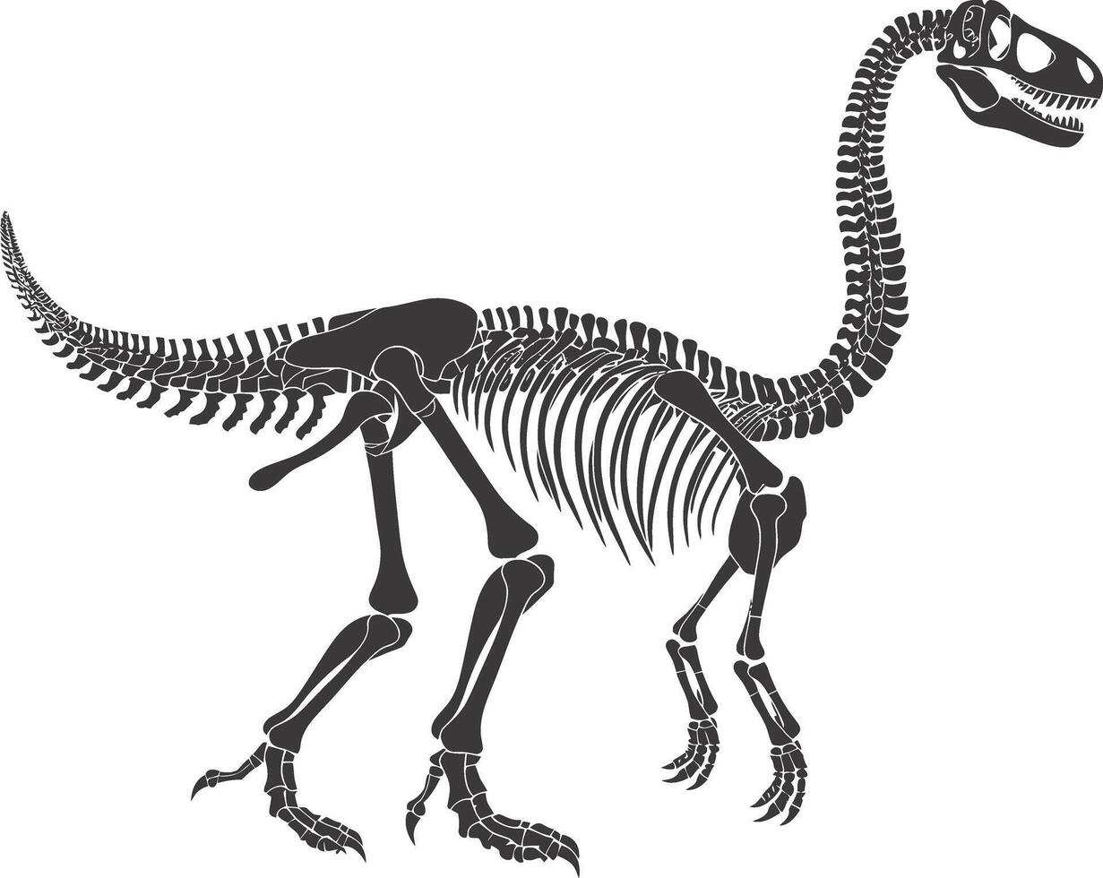 ai généré silhouette dinosaure squelette noir Couleur seulement vecteur