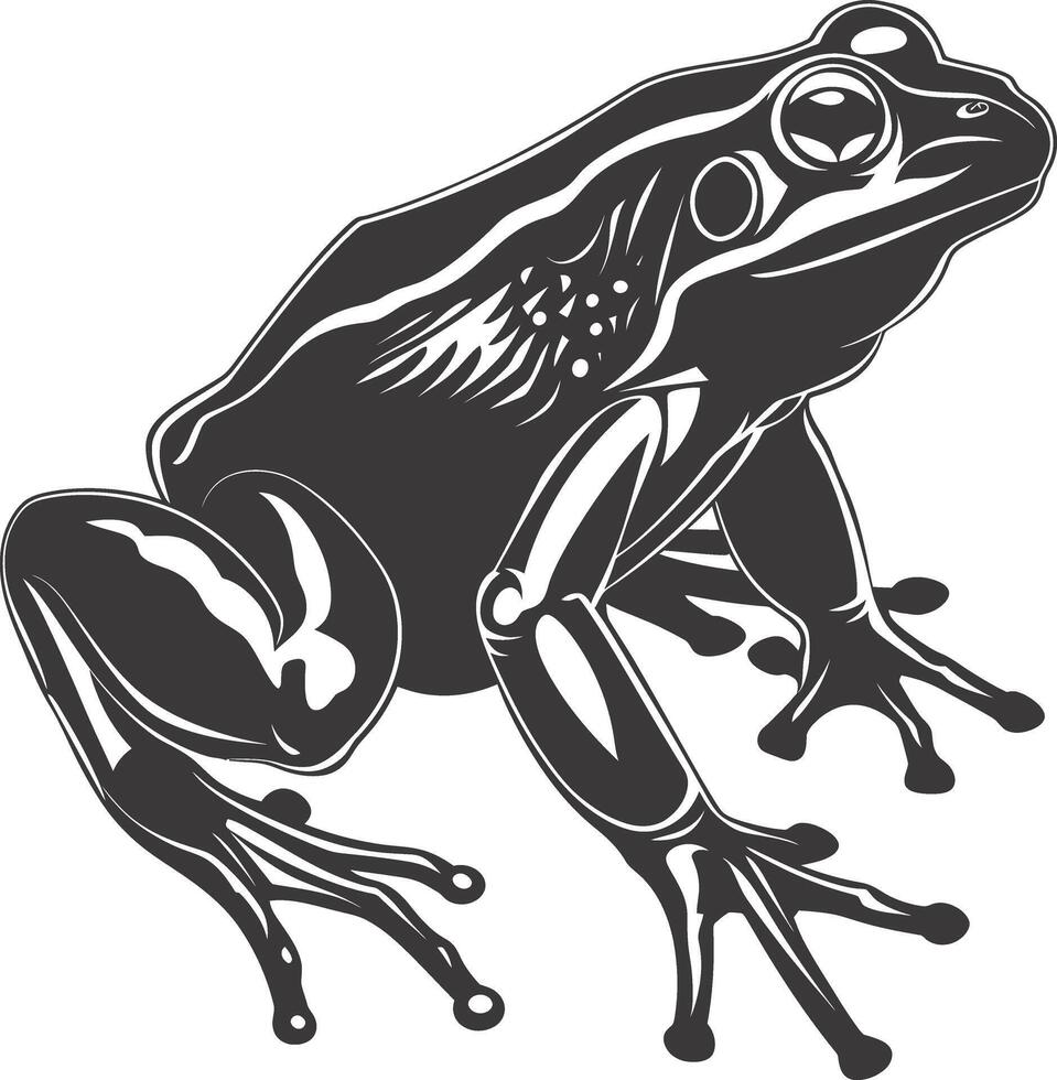 ai généré silhouette grenouille noir Couleur seulement plein corps vecteur