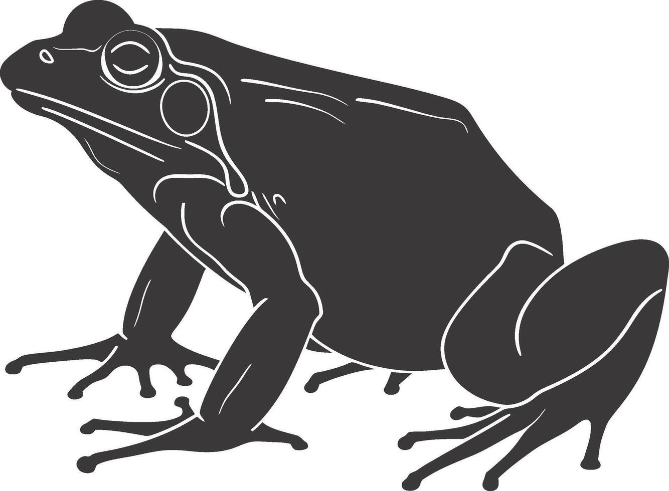 ai généré silhouette grenouille noir Couleur seulement plein corps vecteur