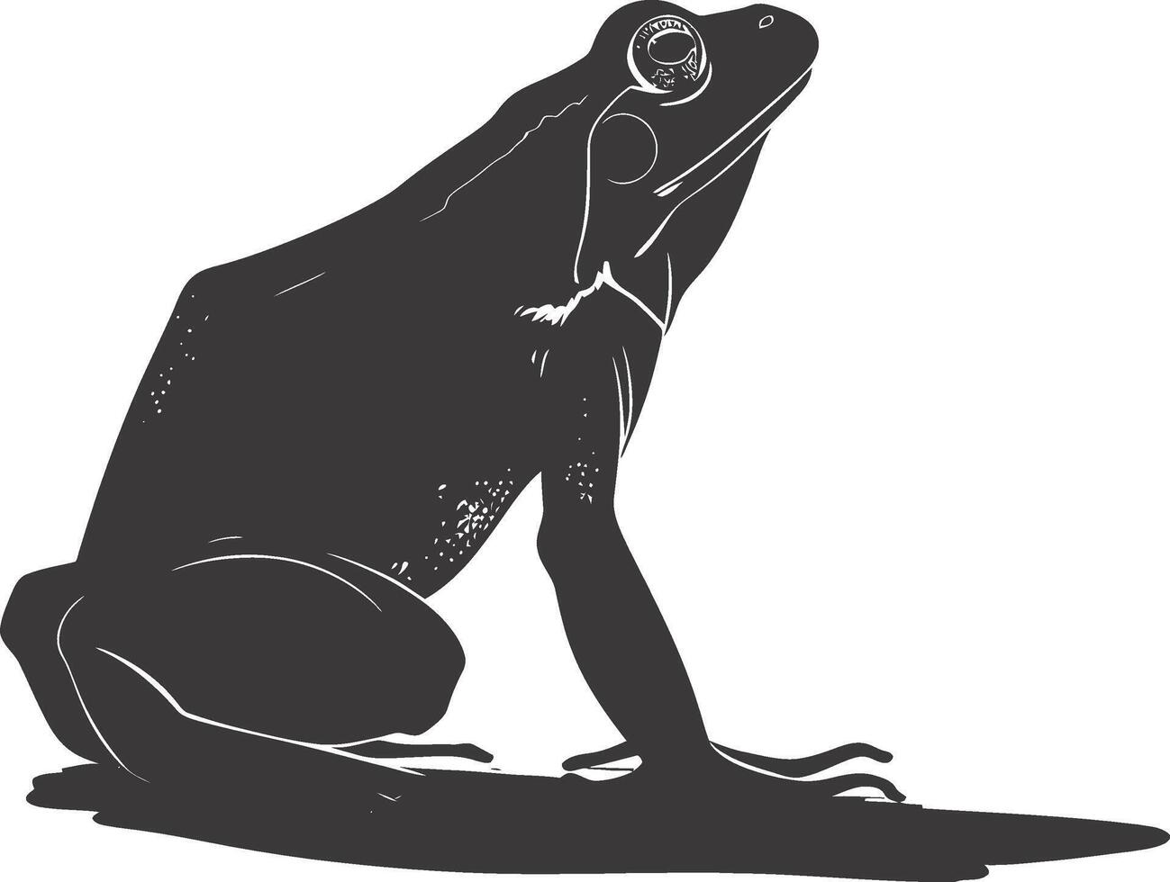 ai généré silhouette grenouille noir Couleur seulement plein corps vecteur