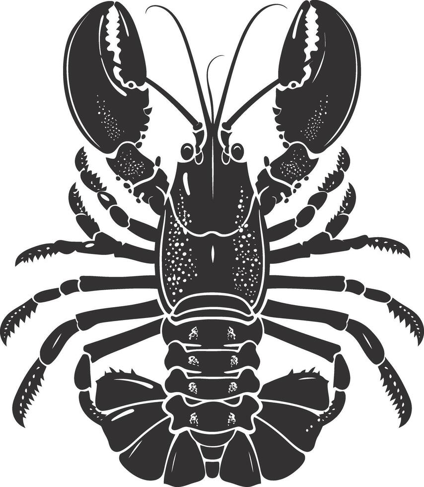 ai généré silhouette Homard noir Couleur seulement plein corps vecteur