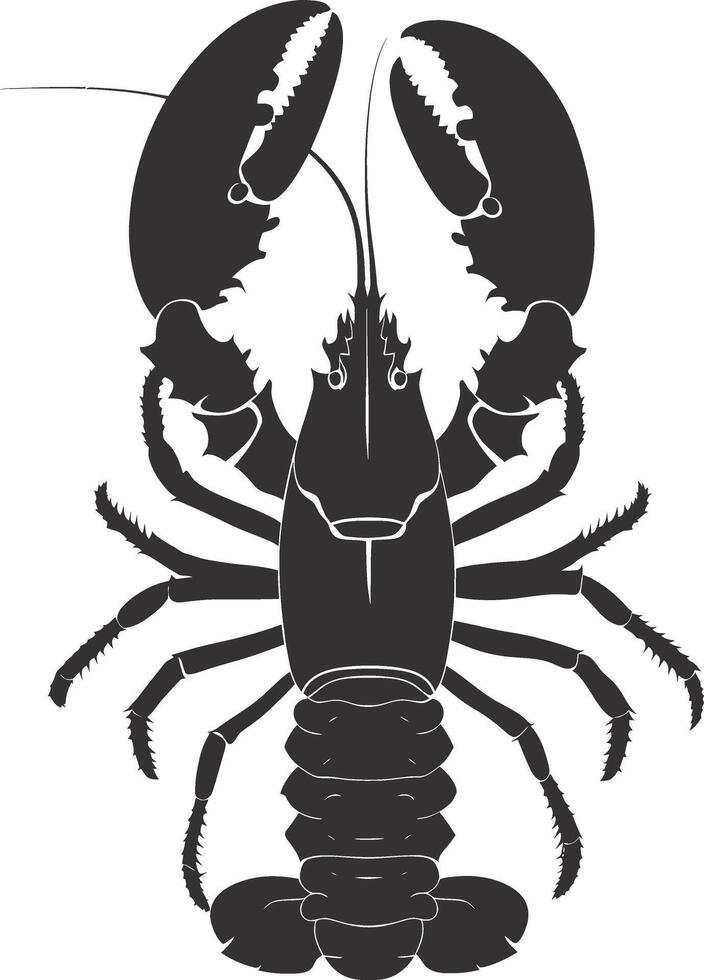 ai généré silhouette Homard noir Couleur seulement plein corps vecteur