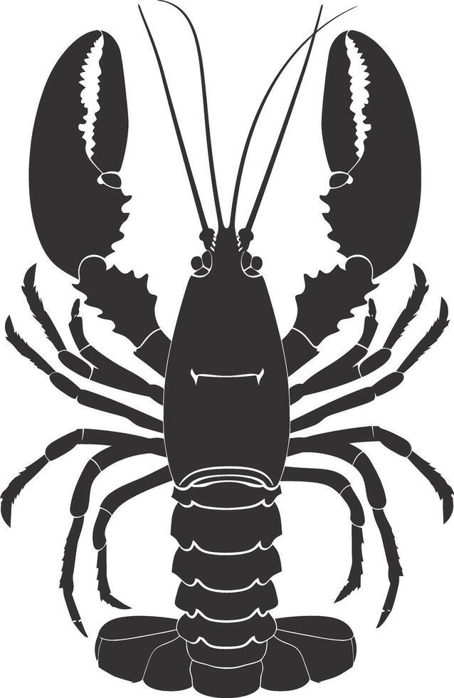 ai généré silhouette Homard noir Couleur seulement plein corps vecteur