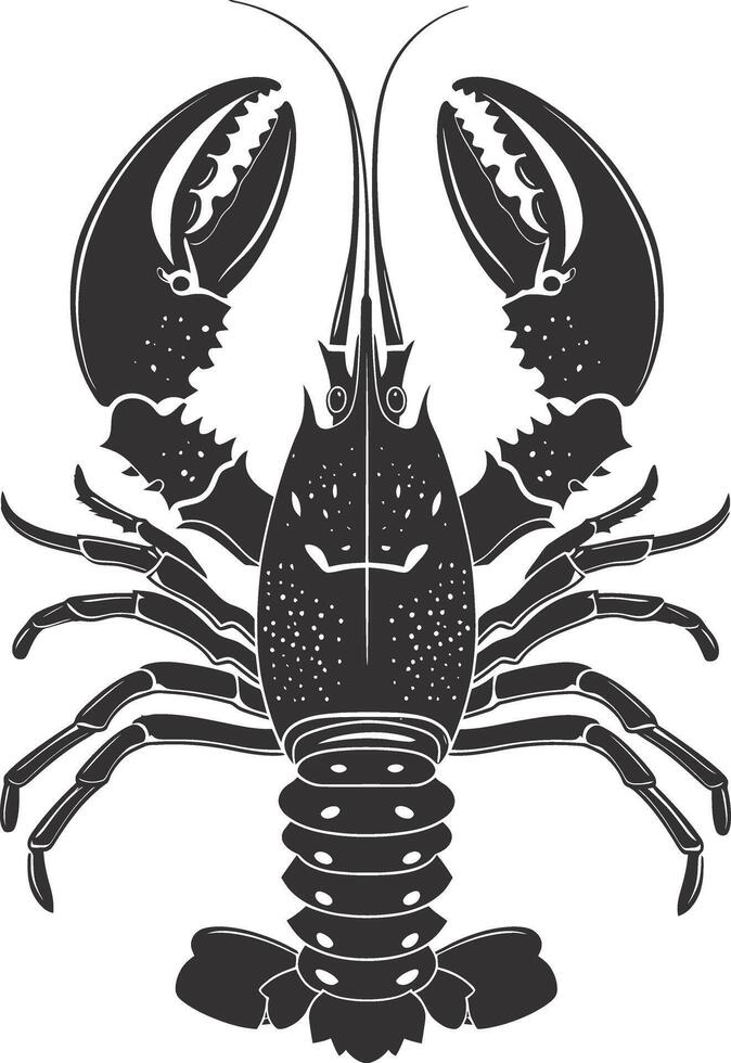 ai généré silhouette Homard noir Couleur seulement plein corps vecteur